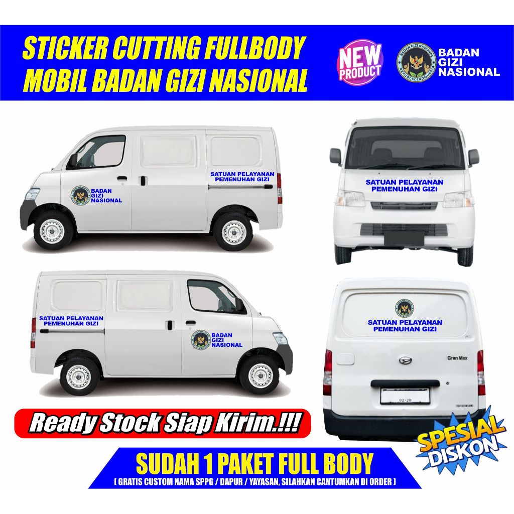 STICKER MOBIL GIZI NASIONAL ANTI PUDAR UNIVERSAL GRANDMAX MBG / MBG STICKER MOBIL / STICKER MBG
