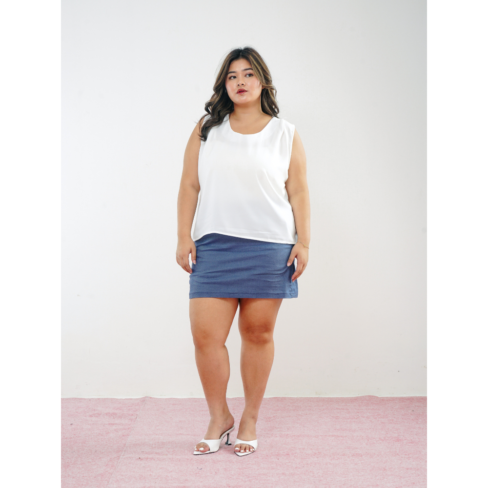 Xtramiles - Ivy Silk Tank Top Woolpeach Reguler Size Big Size Jumbo LD Up to 140 cm