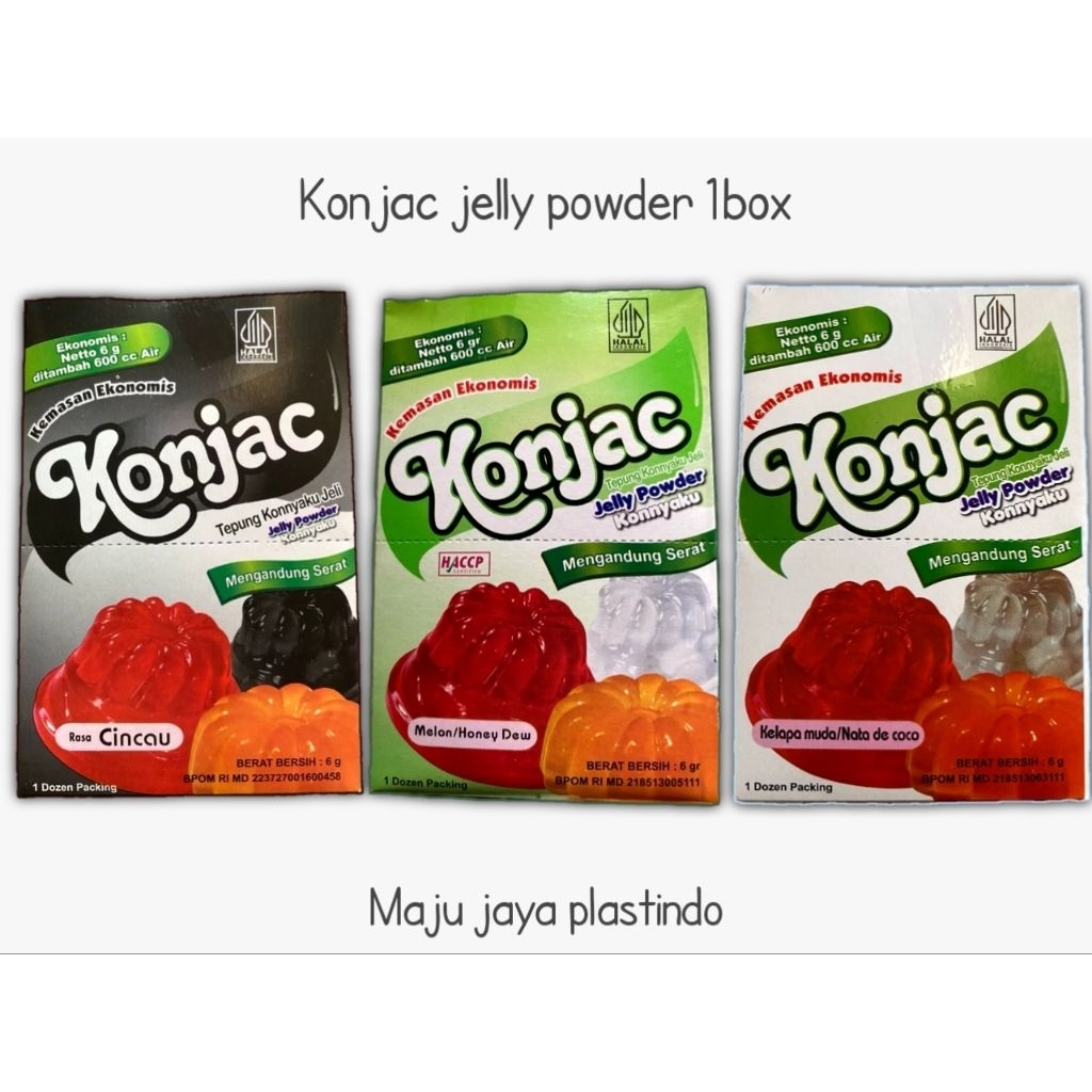 ( HARGA GROSIR ) KONJAC JELLY POWDER, 1BOX 12SACHET  CINCAU, KELAPA MUDA, MELON