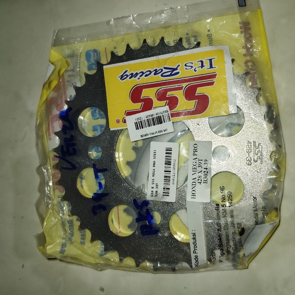 gigi tarik Gir gear belakang SSS Racing 428-39T honda sonic 150 R/ cb150r streetfire/verza 150/ mega