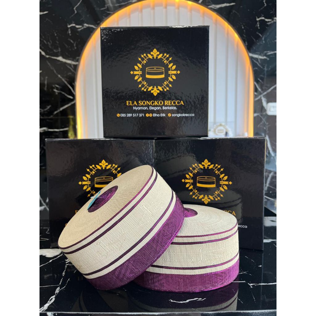 Songkok recca kualitas premium (recca putih & T. ungu)