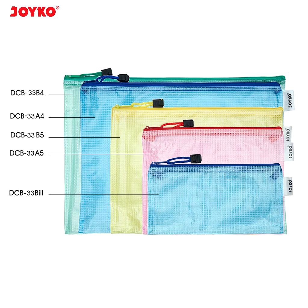 Joyko DCB-33 A4 | Document Bag A4 | Tas Dokumen | Tas Plastik Resleting | Tempat Dokumen Plastik Uku