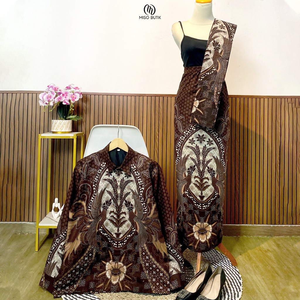 MISO BUTIK || FULL FURING SERIES - Couple Sarimbit Kemeja Batik dan Rok Span Free Selendang REMITA R