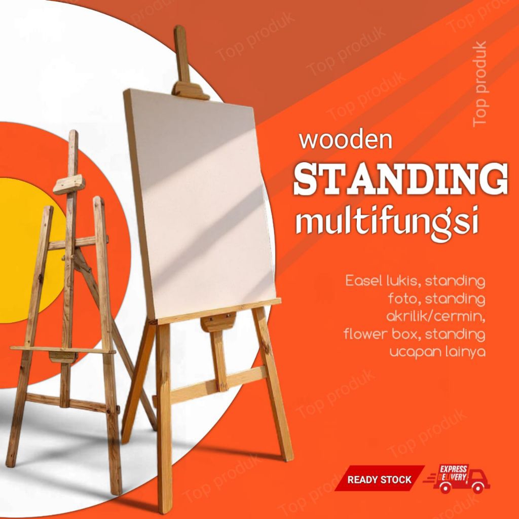 Original Easel Kayu Standar Lukis (Bergaransi)