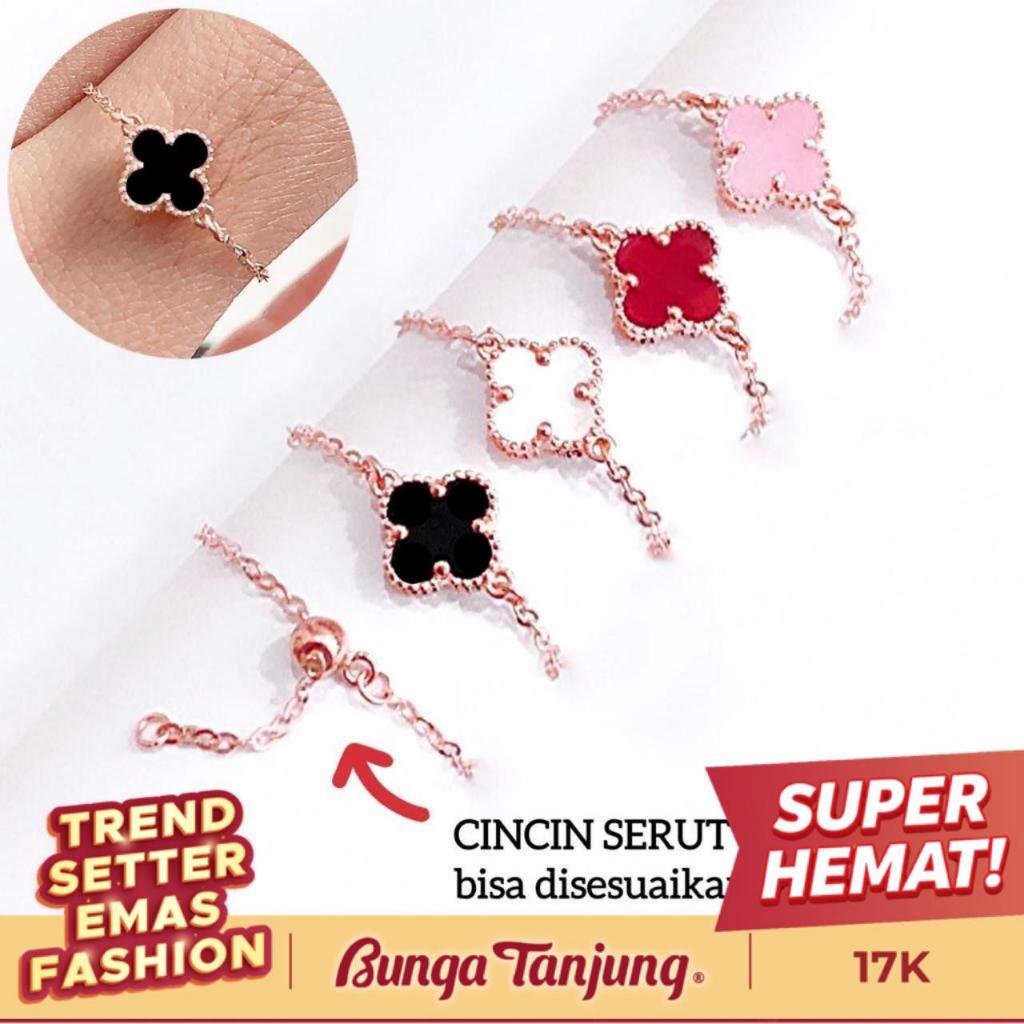 CINCIN CLOVER SERUT - EMAS 17K - BUNGA TANJUNG