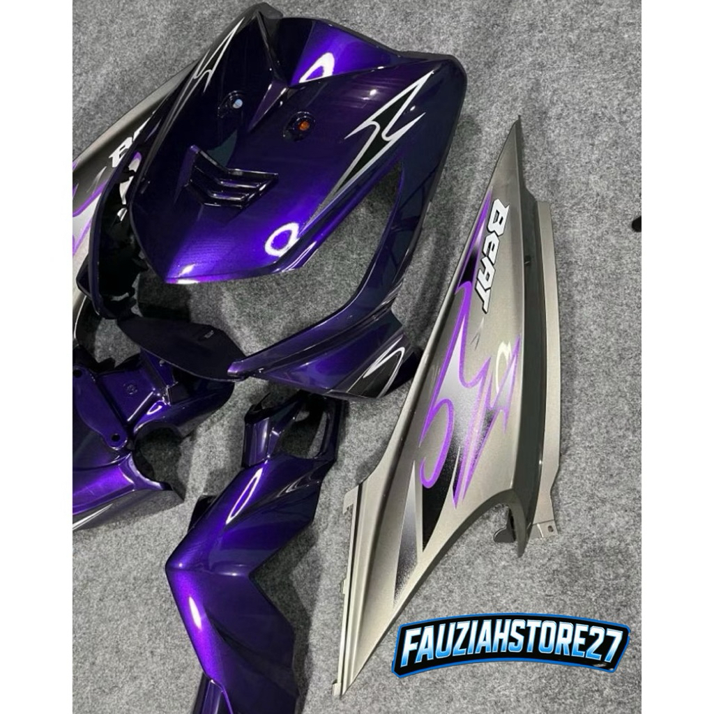 Full Body Halus Honda Beat Karbu 2008- 2012 Warna biru cendy & grey varian custom List Striping Tran
