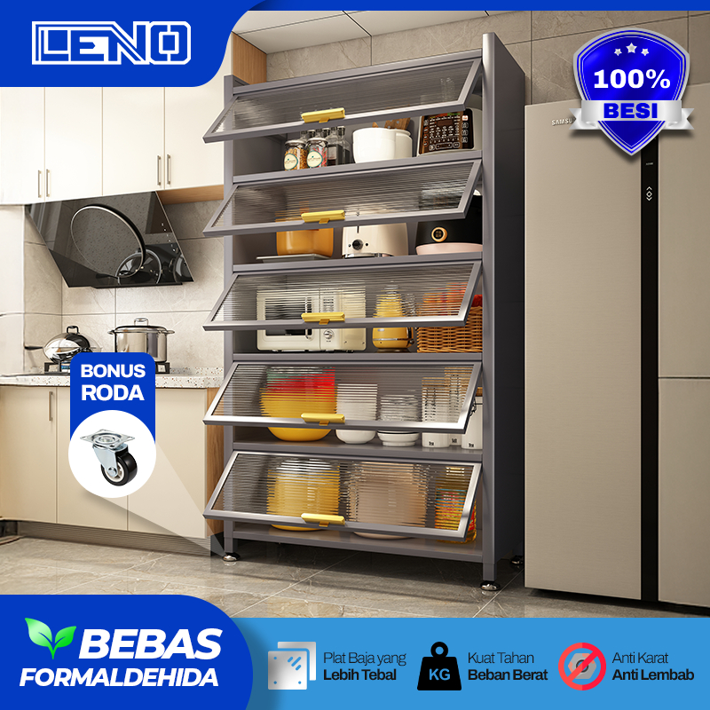 gimmeestore - LEMARI DAPUR LEMARI PIRING ALUMINIUM RAK DAPUR BESI SERBAGUNA LEMARI DAPUR MINIMALIS