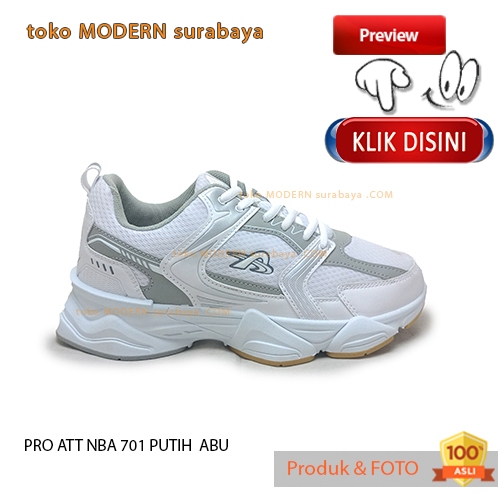 Sepatu sneakers pria tali PRO ATT NBA 701 PUTIH / ABU