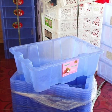 Keranjang Biru Bisa Di Tumpuk Seperti Keranjang Kelengkeng Bekas Buah