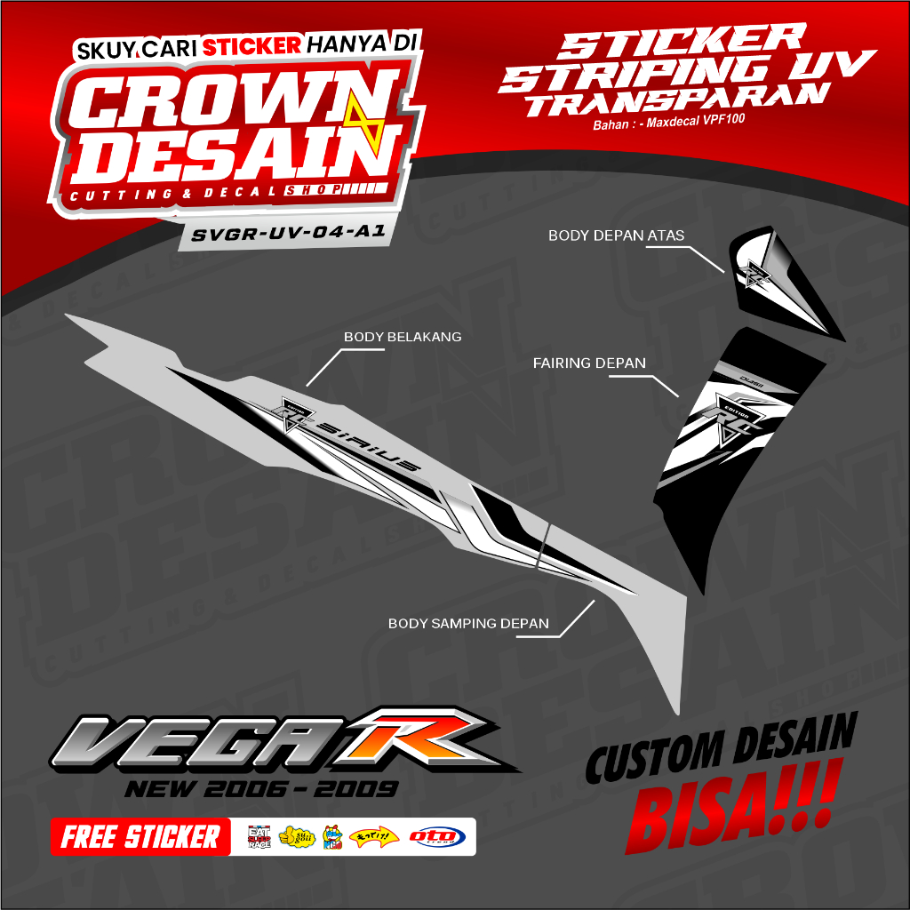 STRIPING TRANSPARAN VEGA R NEW VARIASI TRANSPARAN VEGA R NEW TAHUN 2006-2009-SVGR-UV