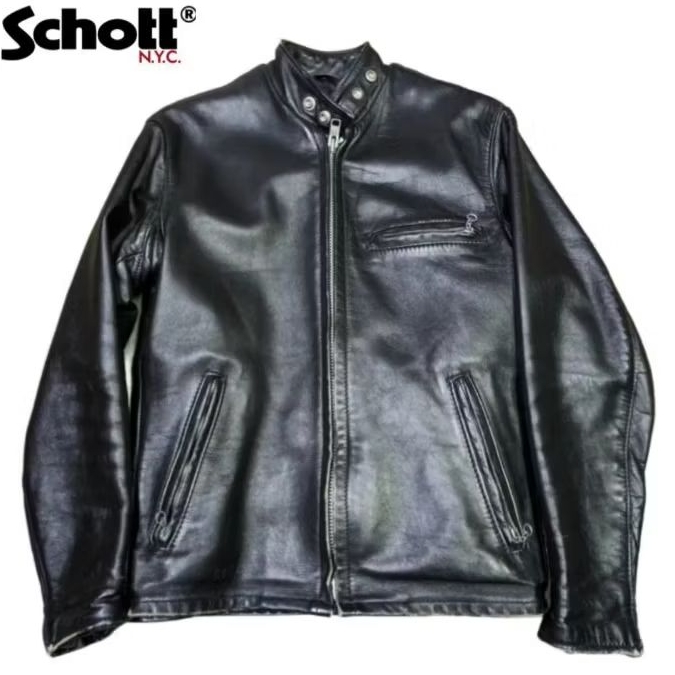 Schott NYC 141 Caferacer Leather Biker Jacket X Jaket Kulit Vanson Aero Leather Harley Davidson Indi