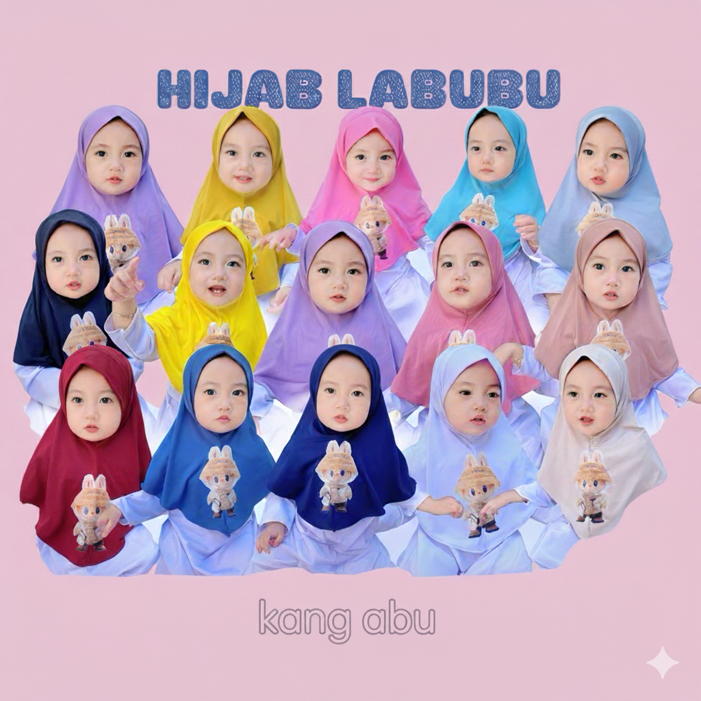 imn. Hijab anak bayi 0 6 bulan 1 2 3 4 tahun HIJAB KARAKTER LABUBU LUCU / hijab anak bayi / jilbab a