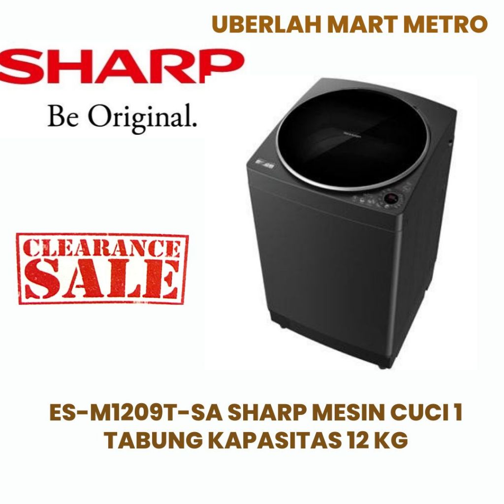SHARP MESIN CUCI 1 TABUNG KAPASITAS 12 KG ES-M1209T-SA