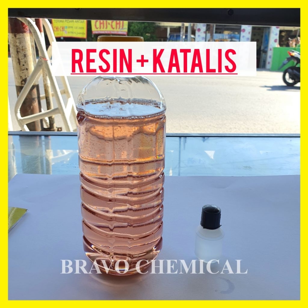 resin merah untuk fiber set isi 500gr (resin 500gr dan katalis10gr)