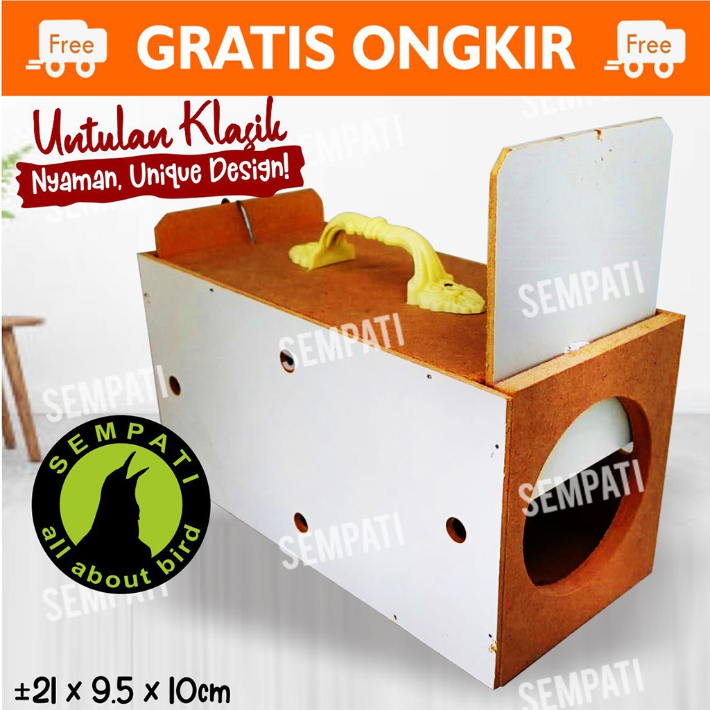 SEMPATI Kotak Kayu Untuk Bawa Burung Pet Travel Box 1 Pintu Tas Jinjing 1 Ruang Dus Kotak Kayu Porta