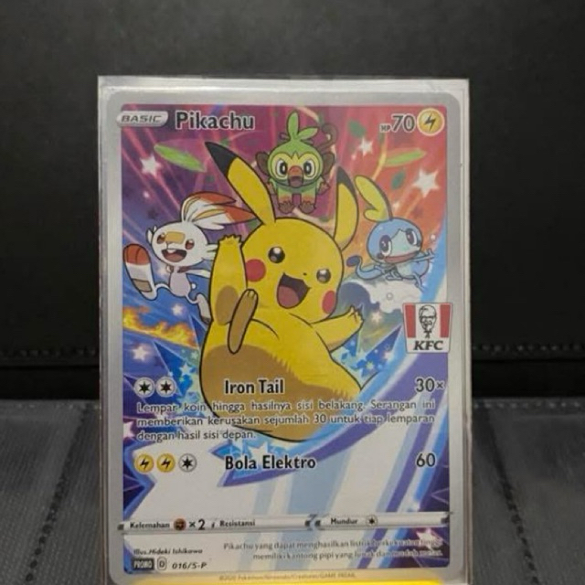 Pikachu Promo KFC 016/S-P TCG Pokemon Indonesia