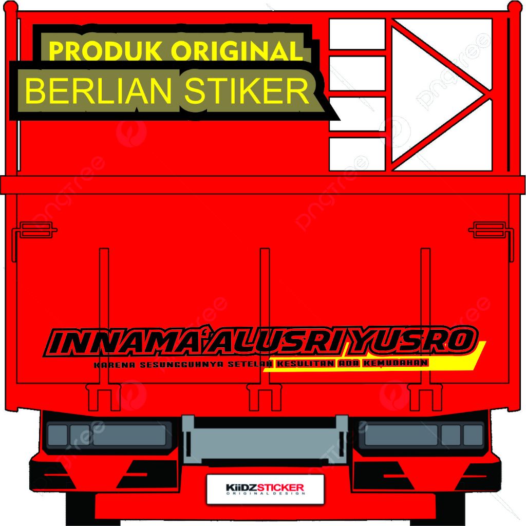 promo stiker bak truk belakang cuting stiker tulisan innama,alusri yusro cuting stiker terbarun kere