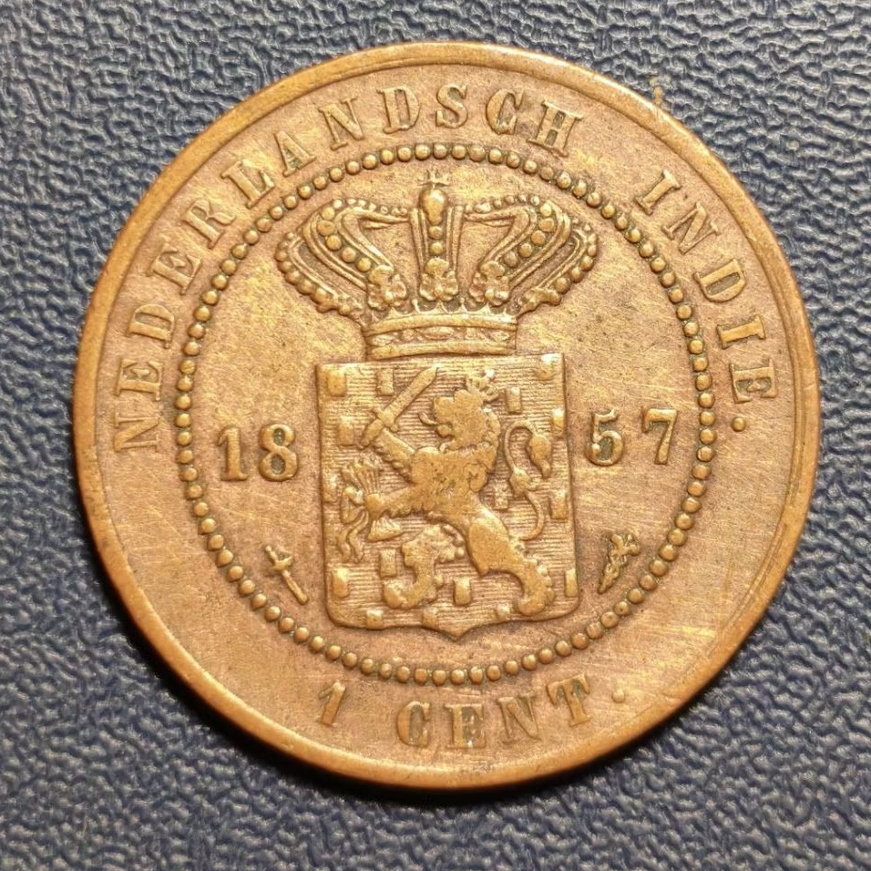 Koin 1 Cent Nederlandsch-Indie Tahun 1857