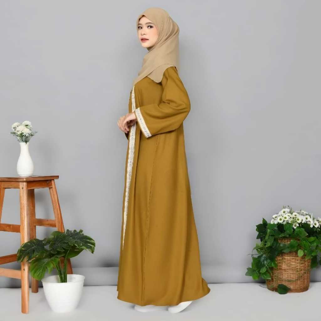 Abaya Hitam Polos Jetblack Turkey Modern Baju Gamis Hitam Polos Wanita Remaja Size M L XL XXL