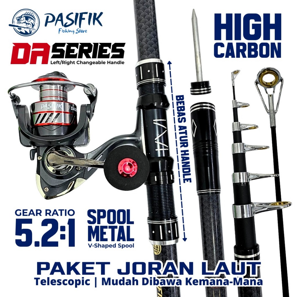 Combo Hemat Paket Set Joran Pancing / 1 Set Joran Pancing Ukuran 2.10-3.60M Joran Telescopic Maxdrag 15KG Fishing Rod Portable High Carbon Fishing Rod Spinning Fishing Reel Set Setelan Berputar Seri Joran Pancing
