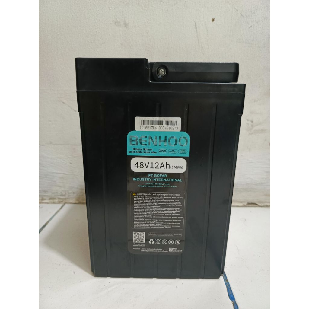 Baterai lithium / Baterai sepeda listrik 48V12Ah + soket