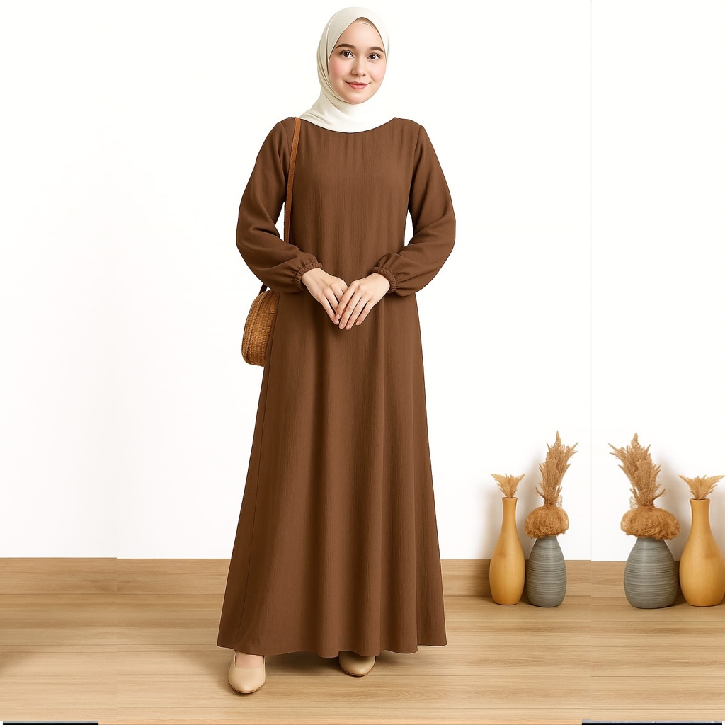 BIG PROMO Gamis Crinkle Jumbo LD 120 Bahan Adem Nyaman