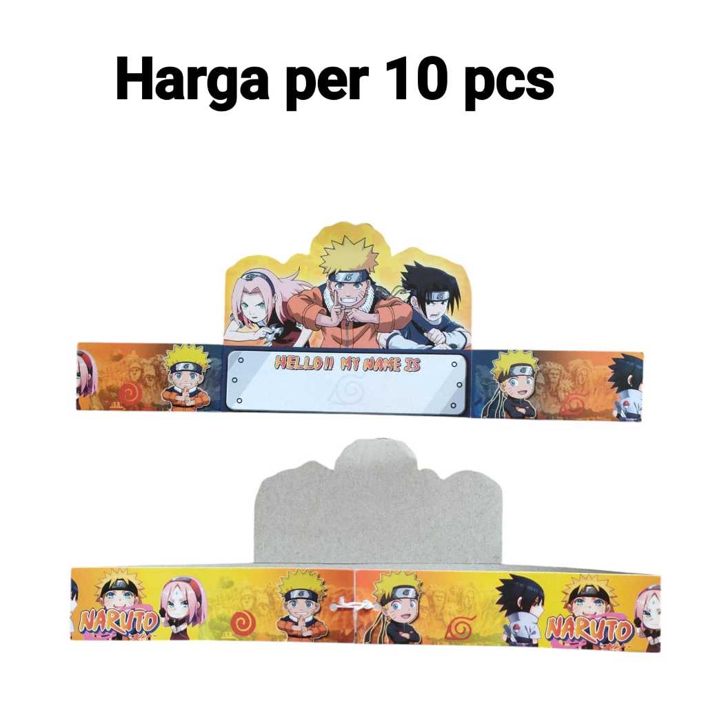 topi ulang tahun naruto / topi ulang tahun isi 10 lembar karakter Naruto NARUTO