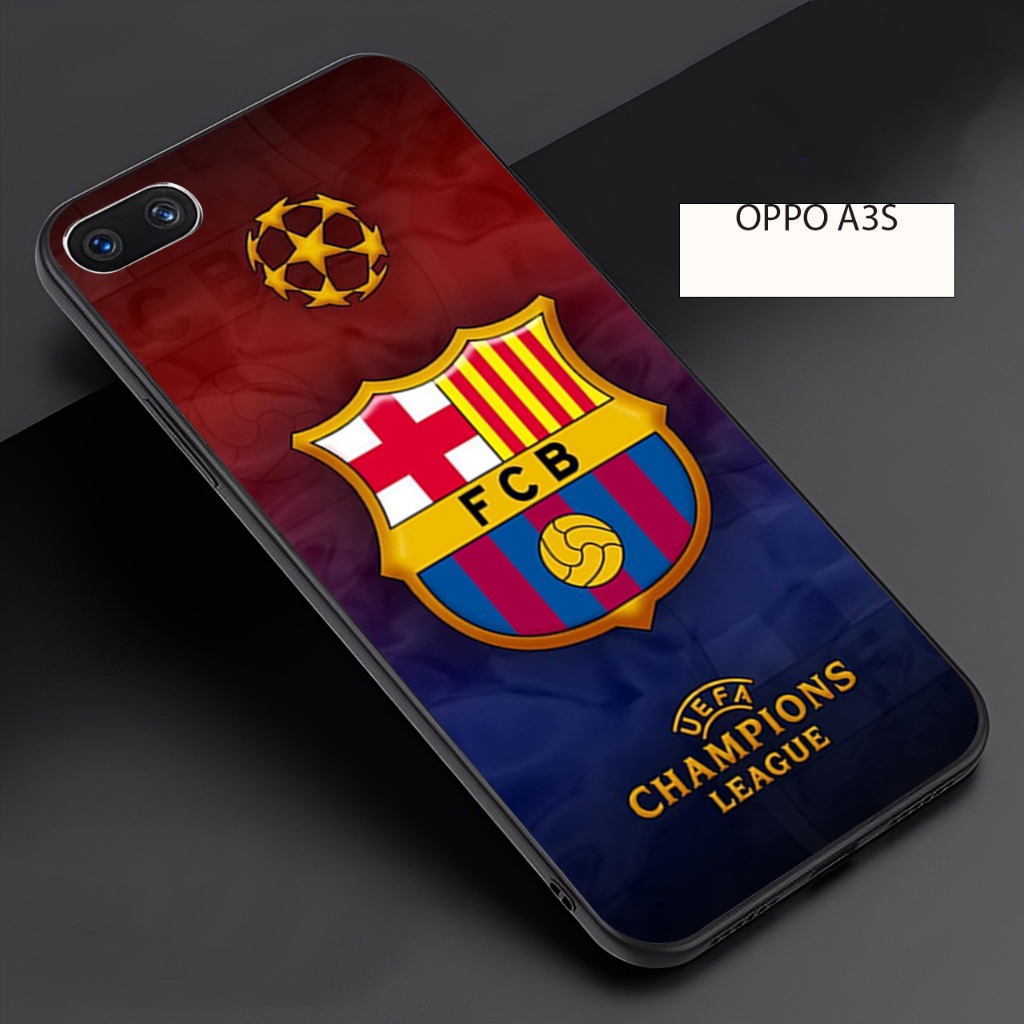 (FC7) Softcase Kaca Glossy For OPPO A3S - Motif Bola  - Casing Anti Pecah Anti Gores dan Kotoran
