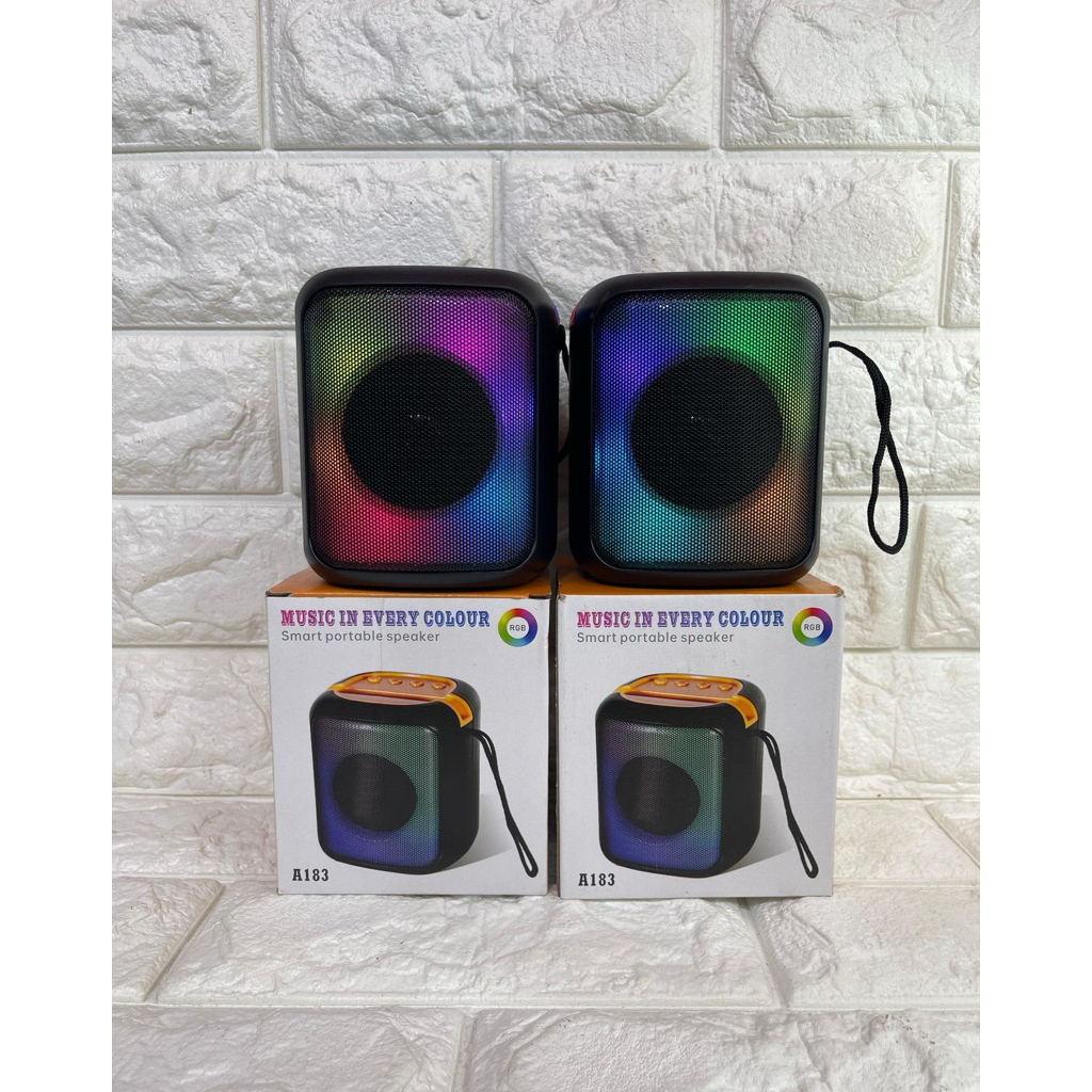 Speaker Bluetooth Portable A183 Wireless Speaker RGB Light Portable Extra Bass