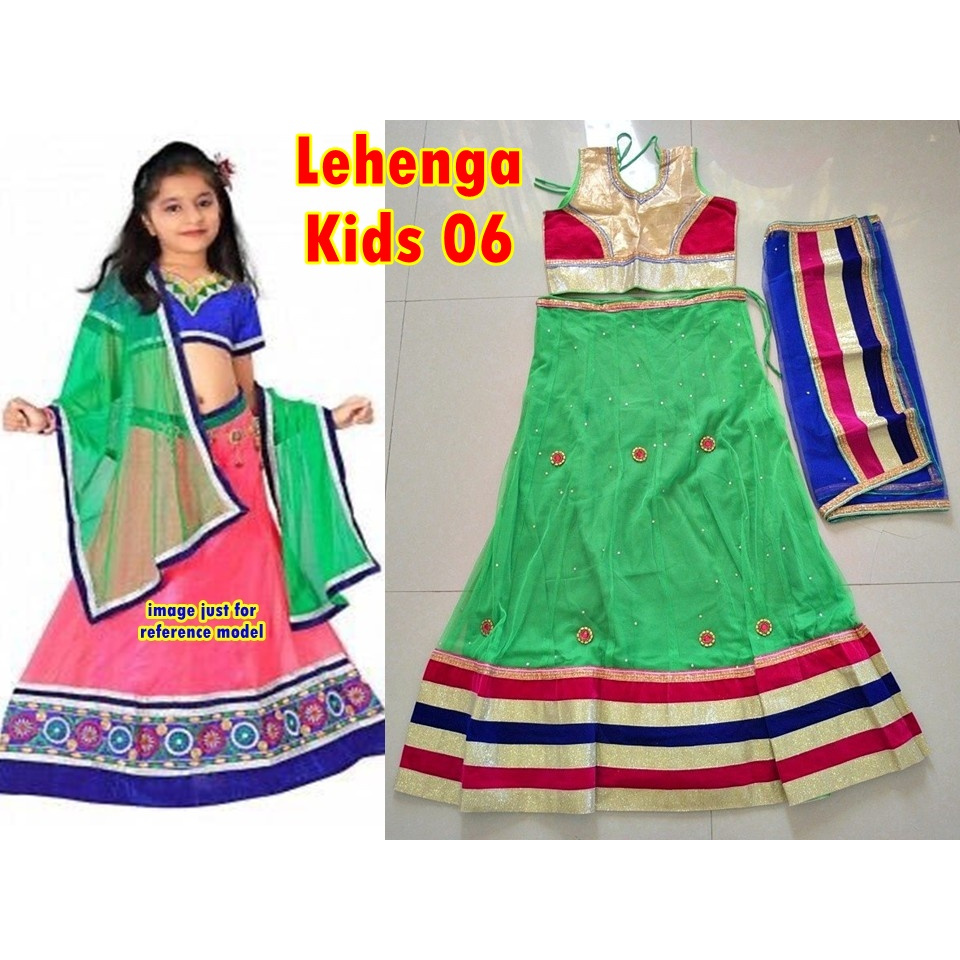 (MIXCOLOR) Lehenga Kids Umur 7,8,9 Tahun / Baju India Anak Perempuan