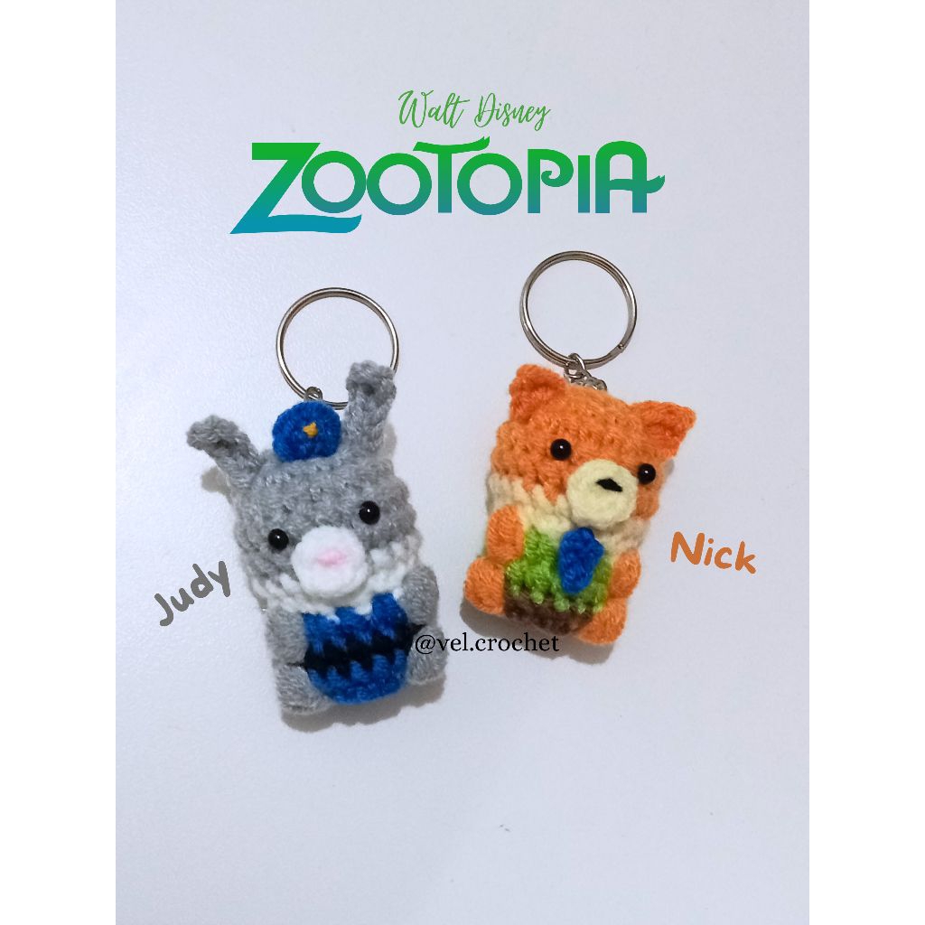 Zootopia Couple Keychain Crochet