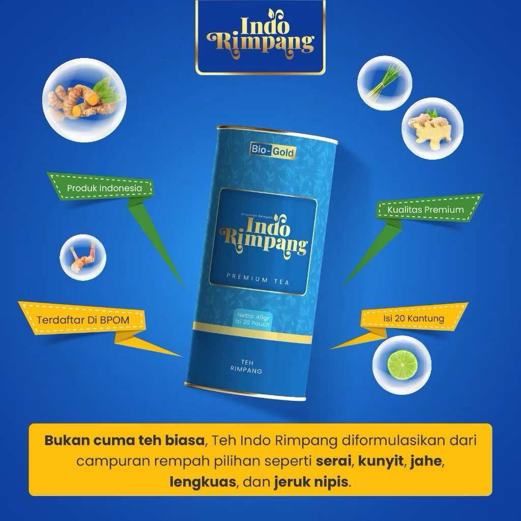 INDO RIMPANG Premium Tea Celup Teh Herbal Alami Melangsingkan Detox Diet BPOM Resep Dr. Zaidul Akbar