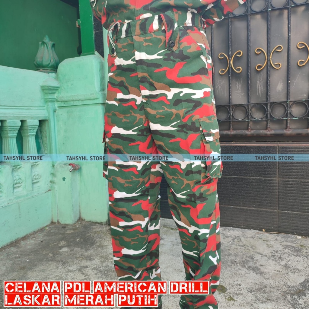 Celana PDL Laskar Merah Putih Pria - Bahan American Drill Premium