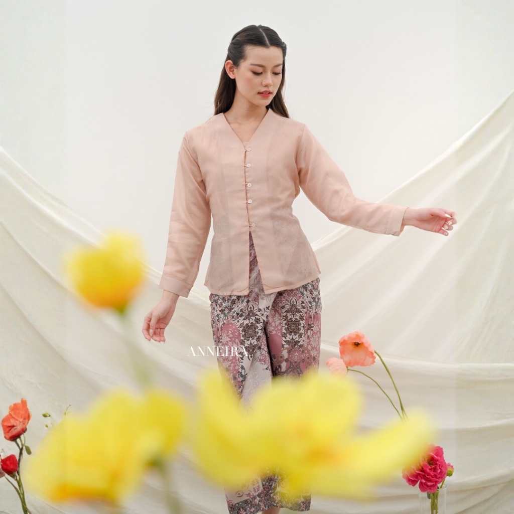 ANNEIRA - ELISE TOP - ATASAN BLOUSE SHEER TENCEL KANCING KEMEJA