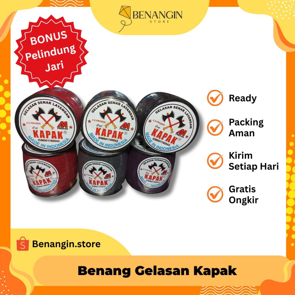 Benang Gelasan Kapak Jumbo Panjang 3000 Yard |Benang Layangan|