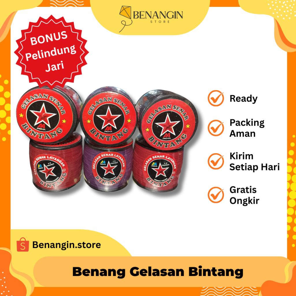 Benang Gelasan Bintang Jumbo Panjang 3000 yard |Benang Layangan|