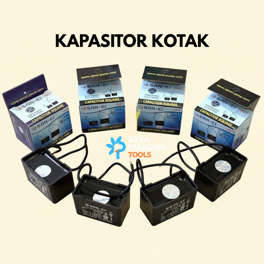 Kapasitor Pompa Air Kotak / Capacitor Pompa Air 6UF, 8UF, 10UF, 12UF, 14UF / Kapasitor Kompa Air Kot