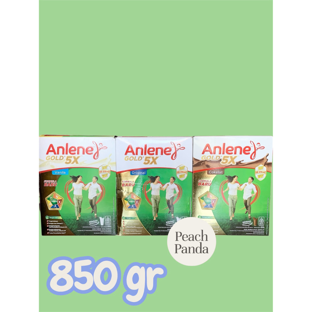 Anlene Gold 5x susu bubuk dewasa 850 gr || Anlene Gold 5x vanila || Anlene gold 5x cokelat || Anlene