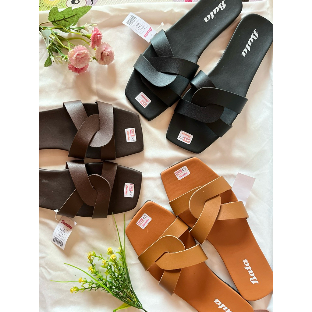 New Arrival Sandal Selop Teplek Wanita Bata Elegan Modis Anti Slip Sandal Flat Kekinian Cantik Viral