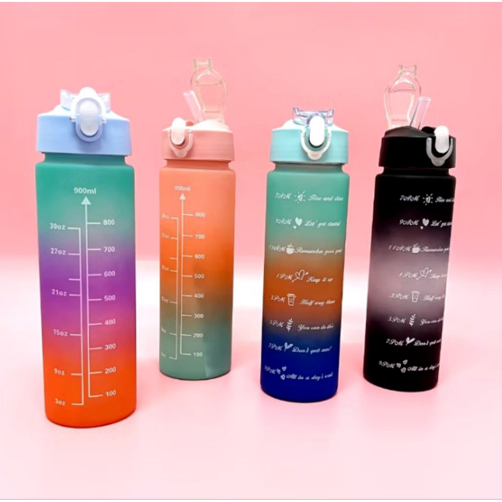 botol gradasi 1 liter,botol gradasi sedotan,botol sekolah,botol unik,my bottle