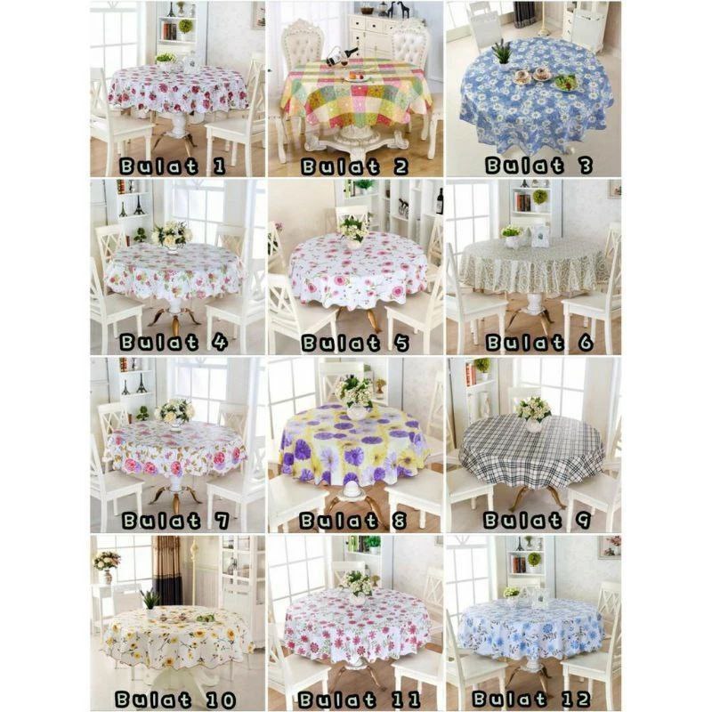Taplak Meja Bulat Anti Air/ Taplak Meja Makan/ Taplak Meja Anti Waterproof