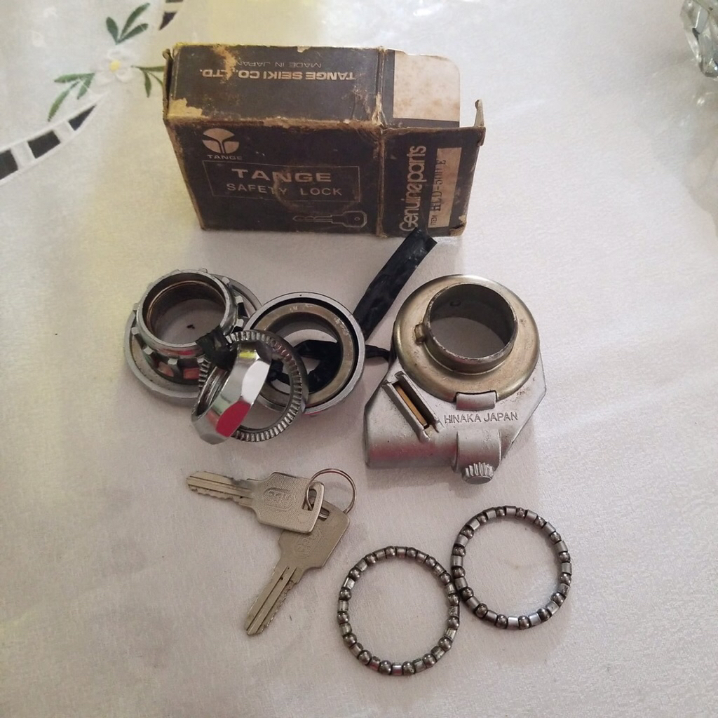 Kunci gembok stang sepeda headset Tange jepang sepeda jadul