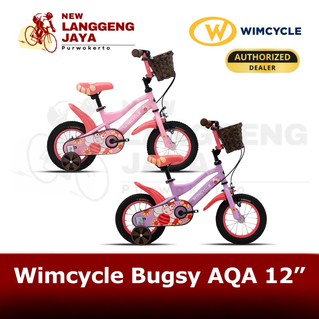 Wimcycle Sepeda Anak Bugsy Bee AQA Girl 12"