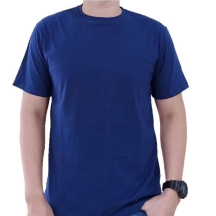 KAOS POLOS BIRU NAVY - KAOS BIRU DONGKER - NAVY BLUE - O NECK NAVY