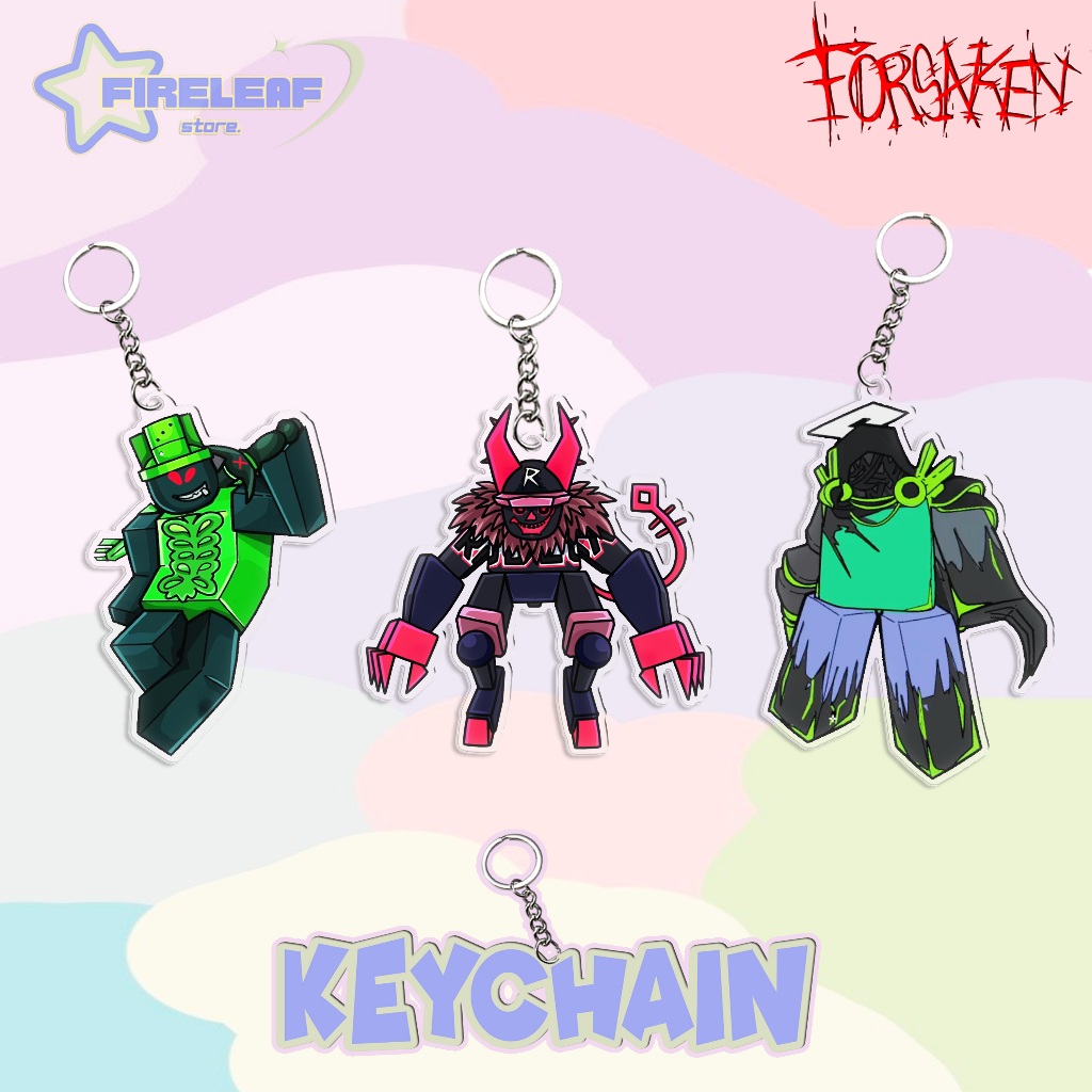GANTUNGAN KUNCI AKRILIK FORSAKEN ROBLOX / KEYCHAIN GANCI 1X1X1X1 GUEST666 JOHN DOE KEREN