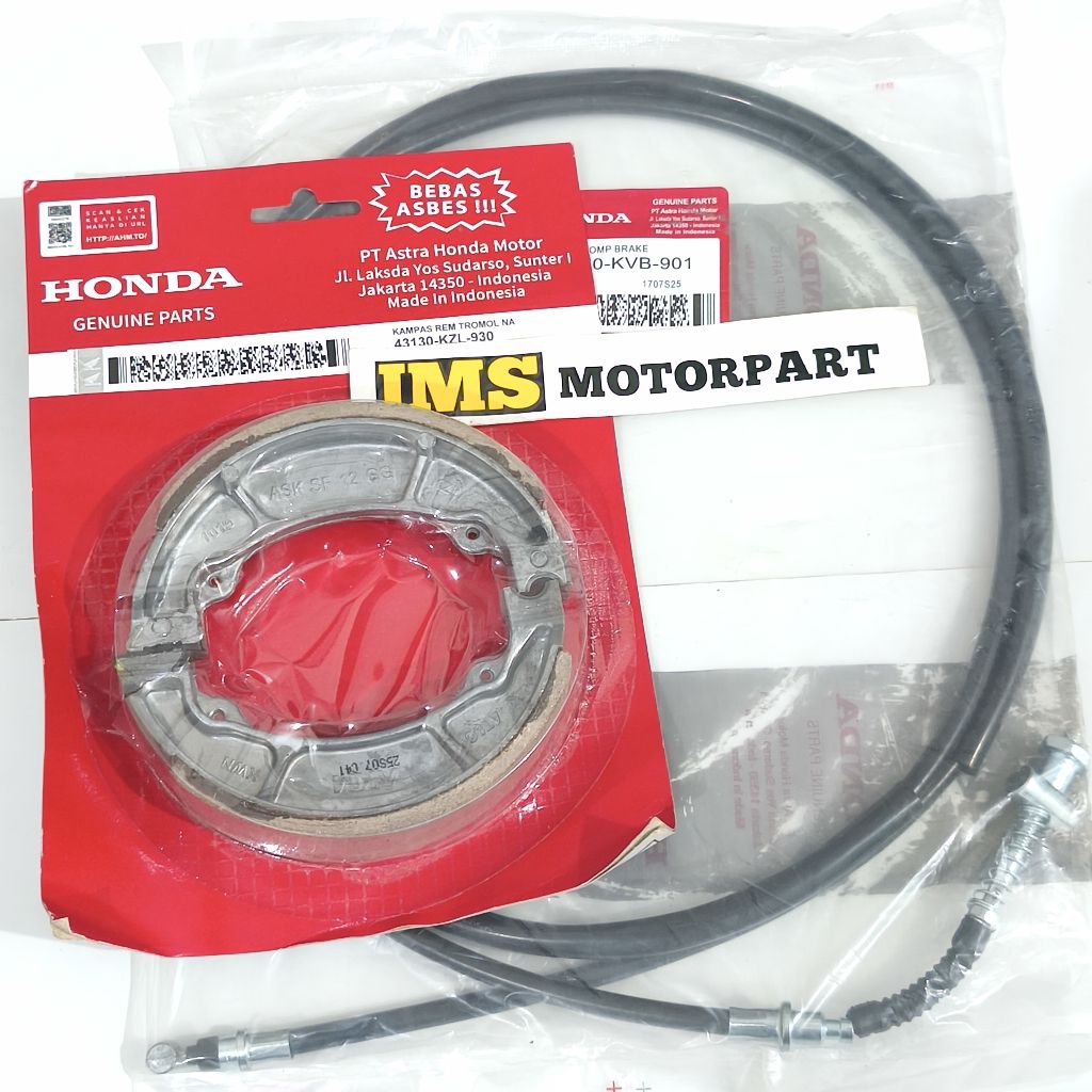 KABEL REM + KAMPAS REM BELAKANG  BEAT FI VARIO FI VARIO 125 SCOOPY KVB