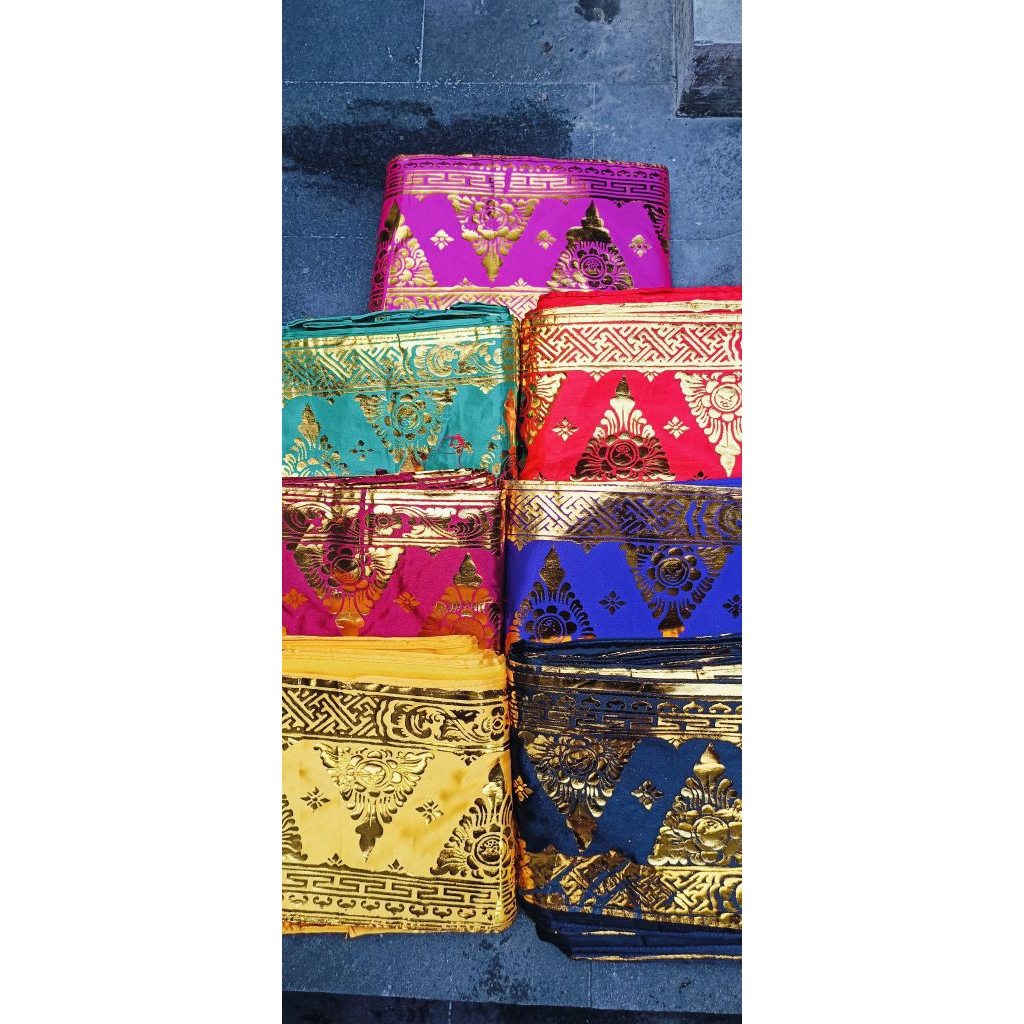 IDER IDER Selendang Prade Bali meteran / Kain Prade Emas