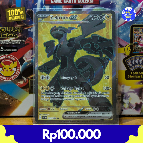 Kartu Zekrom EX SR Indonesia Hitam & Putih