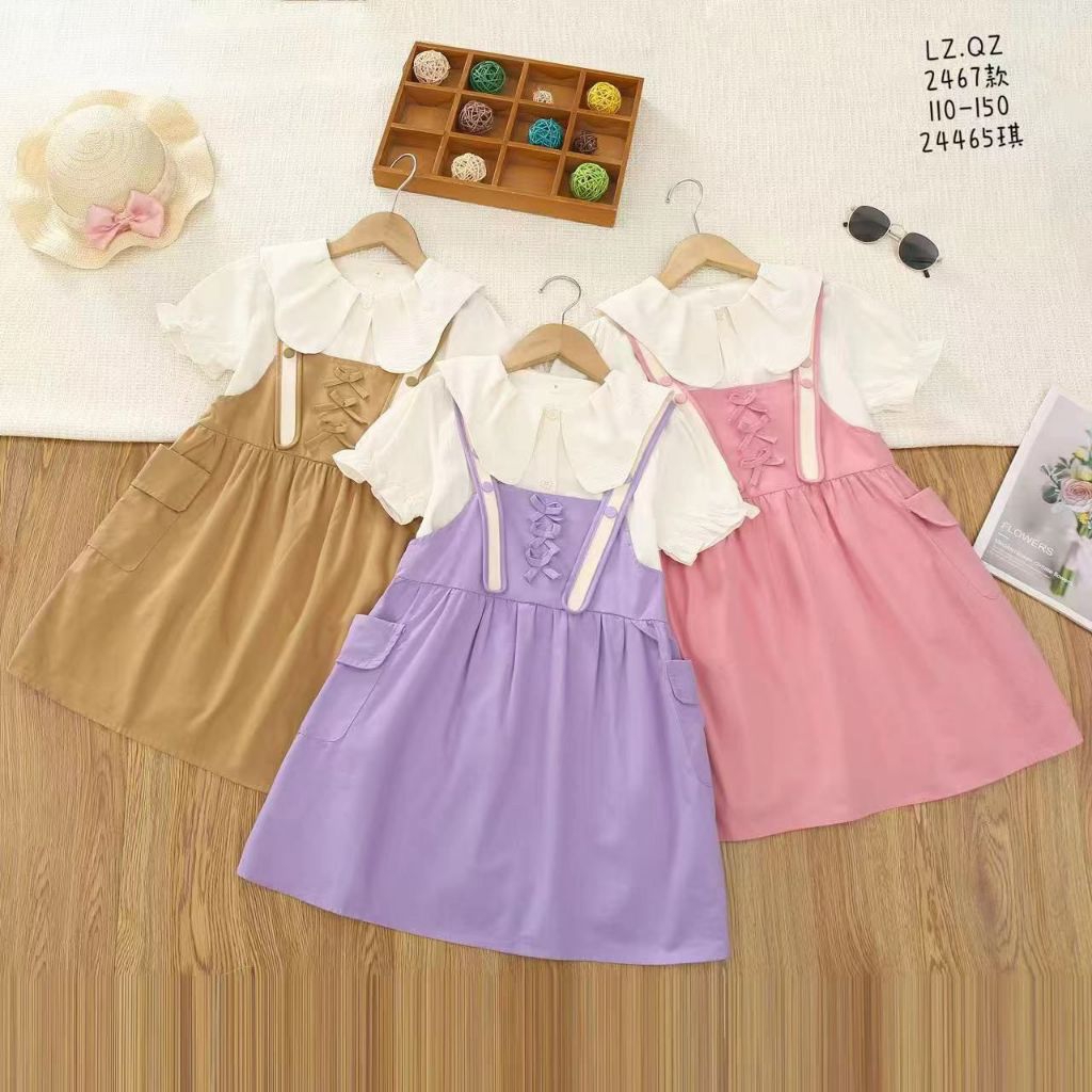 MOEZ.Store - Dress Overall 2in1 Premium Anak Perempuan / Dress 2in1 Anak Perempuan