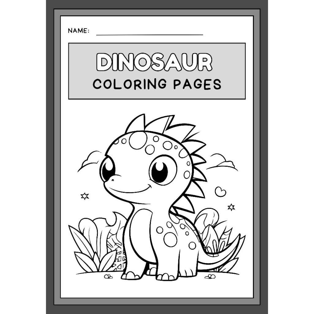Kertas Bergambar_Kertas Mewarnai_Gambar Mewarnai_Gambar Dinosaurus_Kertas Cetak_Art Paper